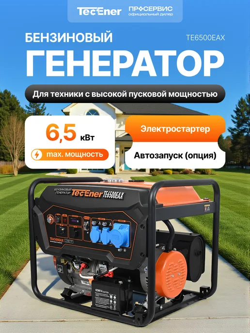 TecEner Генератор бензиновый 6.5 квт со стартером TE6500EAX, вариант