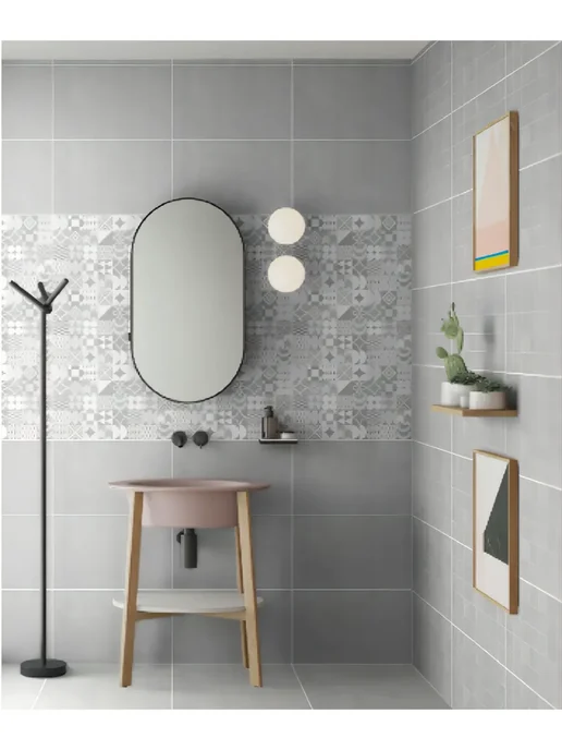 Gracia Ceramica Нимбус 02 плитка настенная серая 250х400х8 мм (14шт), 250x400x8 мм, 14 шт, фото 2