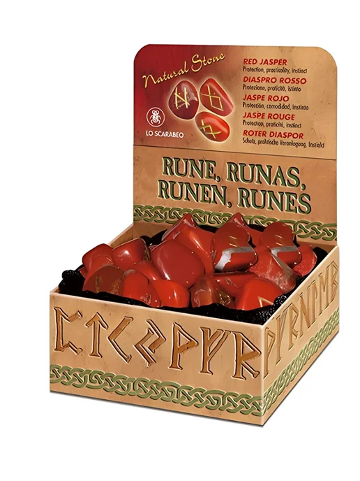 Lo Scarabeo Руны для гадания из камня красная яшма 25 шт с мешочком, 25 шт