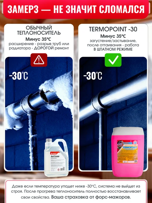 Kolko Теплоноситель ЭКО от -30°C до +105°C пропиленгликоль 20 кг, 10 кг, фото 7