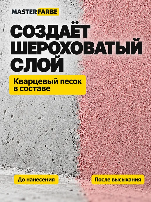 MASTERFARBE Грунтовка для бетона адгезионная Бетонконтакт 3 кг, 6 кг, фото 3