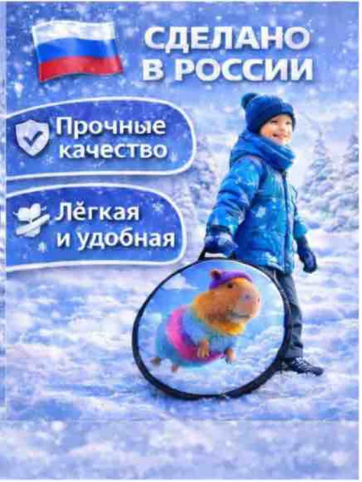 Мягкая ледянка Кабибара 45 см новинка, голубой, фото 3