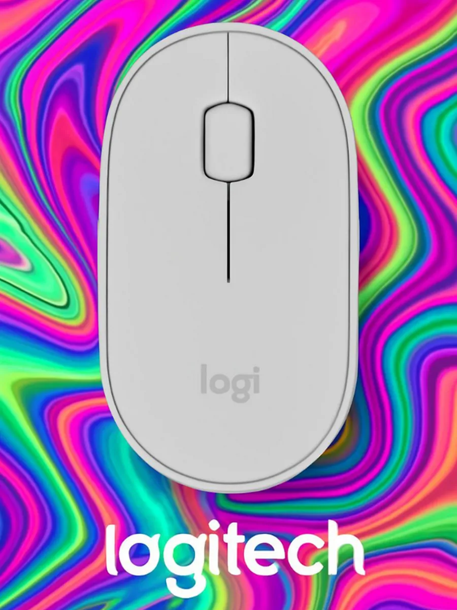LOGITECH Тонкая беспроводная мышь Pebble M350 для работы