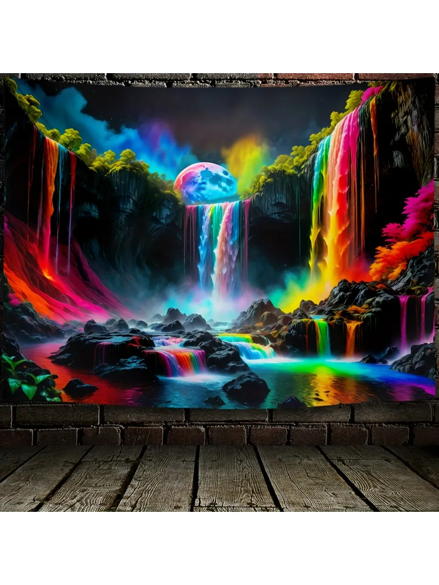 Флуоресцентный гобелен для украшения комнаты, 230x150 см.