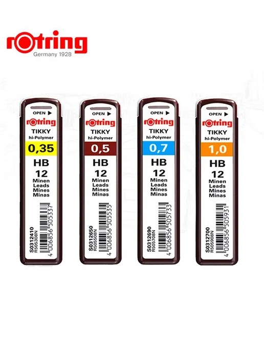 Rotring tikky Грифель для карандаша,0,5 мм 2B,2 шт, 2 шт, фото 5