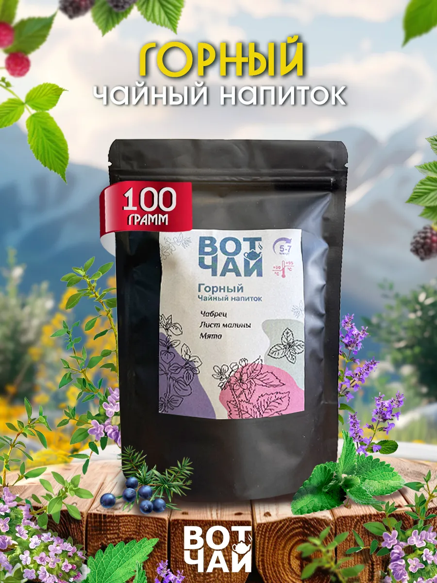 Горный травяной чай с чабрецом и мятой для легкого дыхания