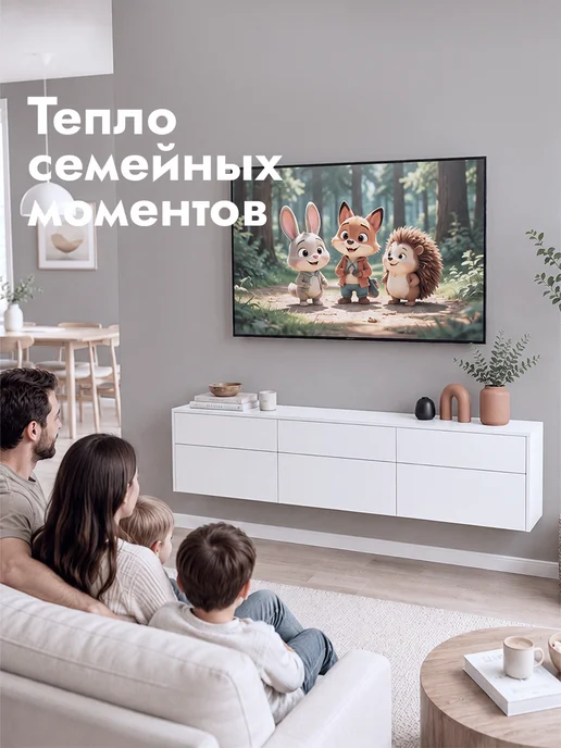 LETTA Большая тумба под телевизор с ящиками, белый, фото 5