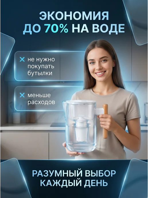 Фильтр для воды кувшин 3,5 л картридж B15, 3,5 л, фото 6