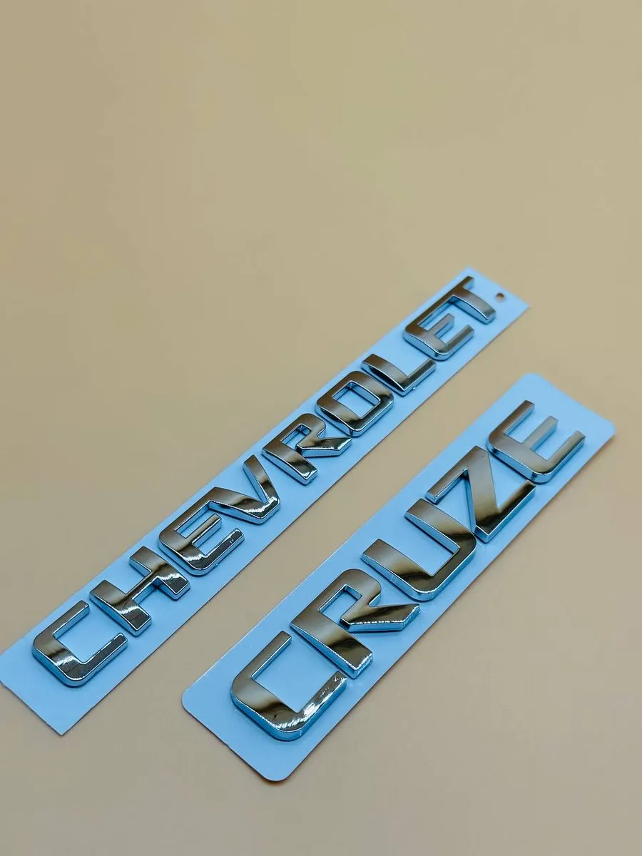 Надпись наклейка Chevrolet + Cruze Хром