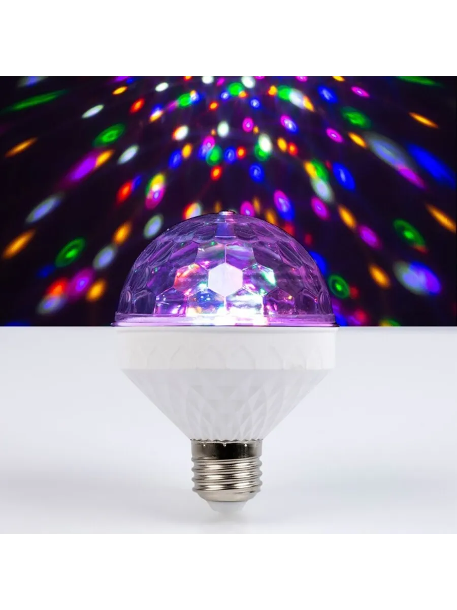Световой диско-шар 8.5 см, RGB подсветка Е27