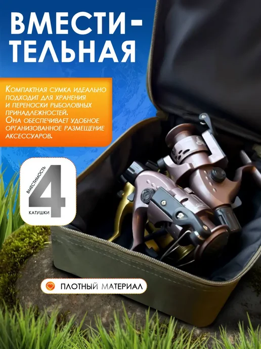 Береговая Линия Сумка для 4 рыболовных катушек, вариант, фото 2