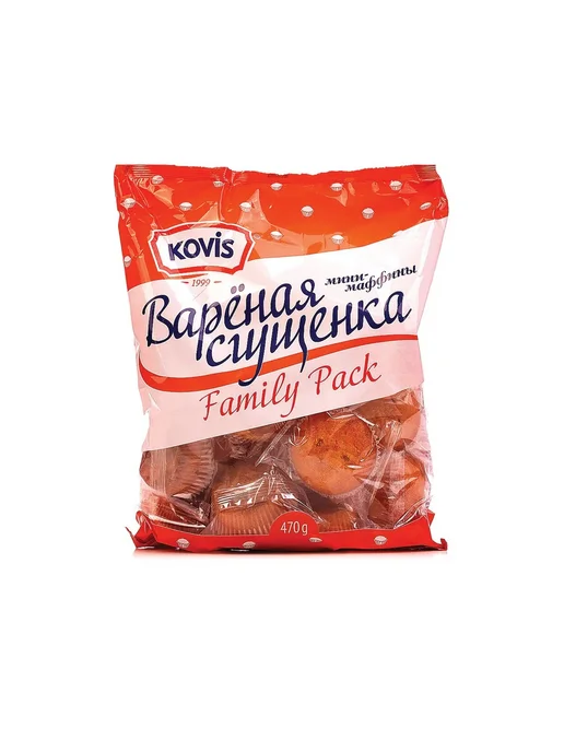 KOVIS Кекс Мини-маффины с кремом вареная сгущенка 470 гр 2 шт, 470 г, 2 шт, фото 2