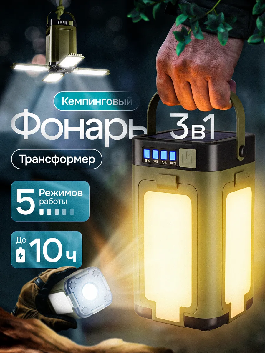 Фонарь кемпинговый аккумуляторный мощный в палатку