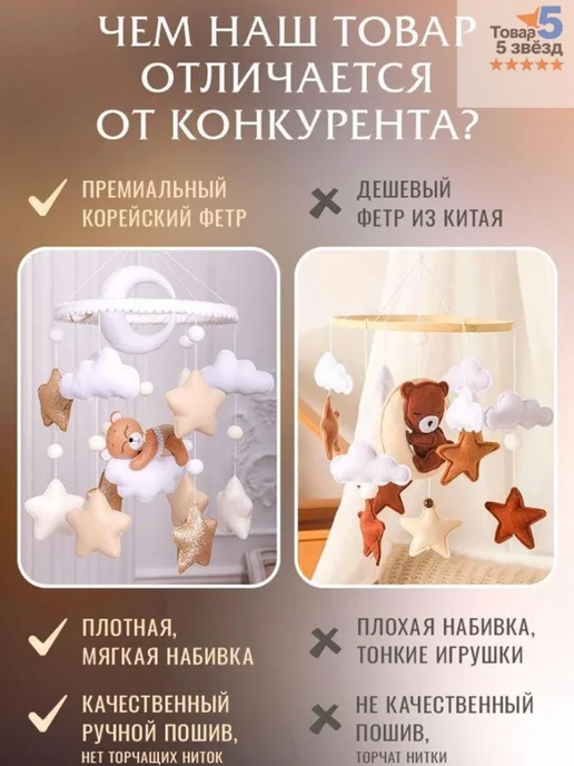 Мобиль для новорожденных музыкальный, вариант, фото 7