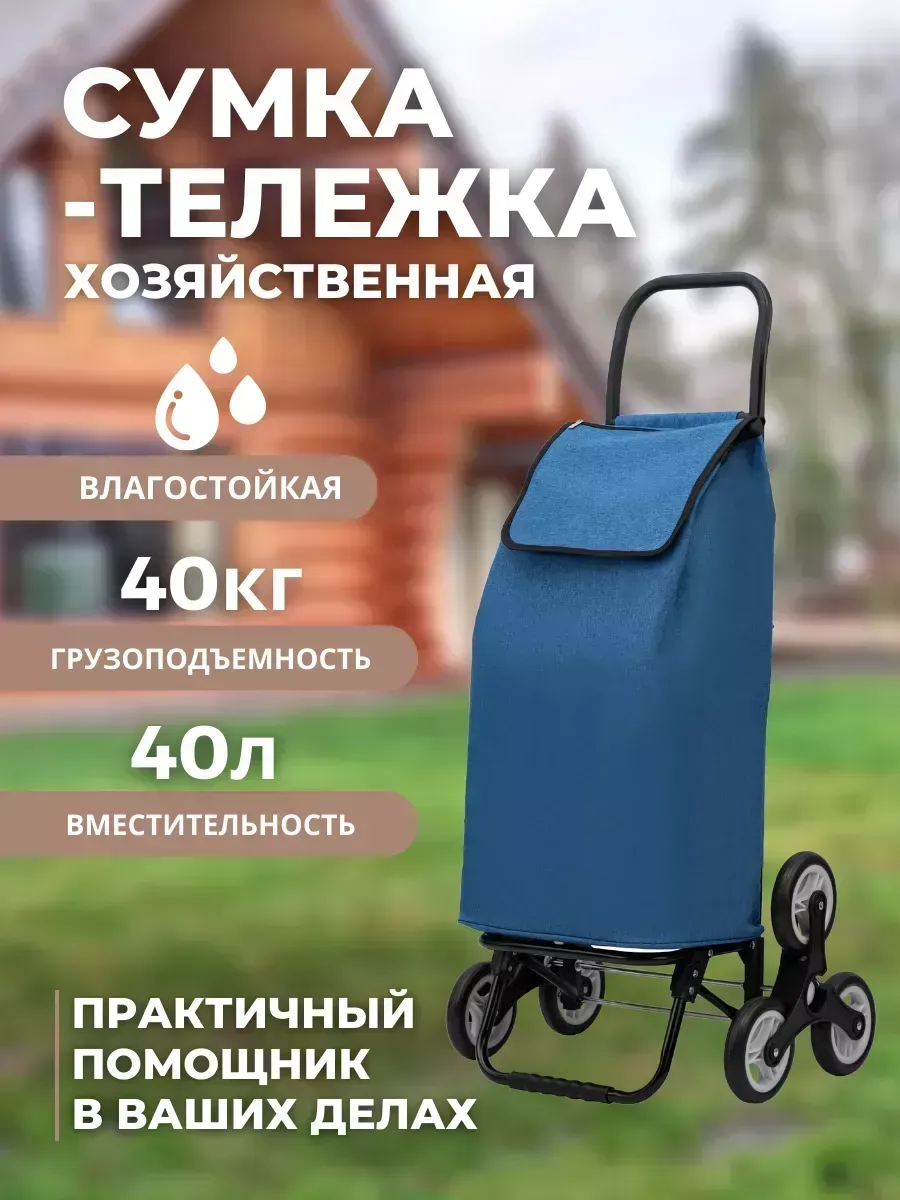 Сумка-тележка на колесах хозяйственная 40 литров (BC-461)