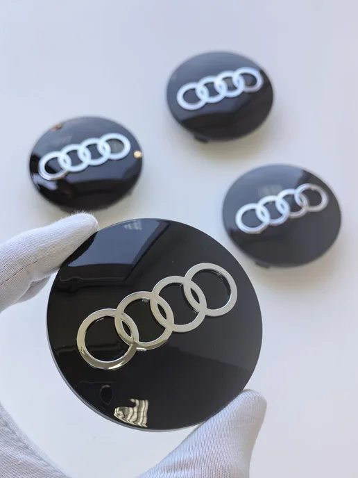 NalAuto Колпачки Audi 67 мм заглушки на литые диски, черный
