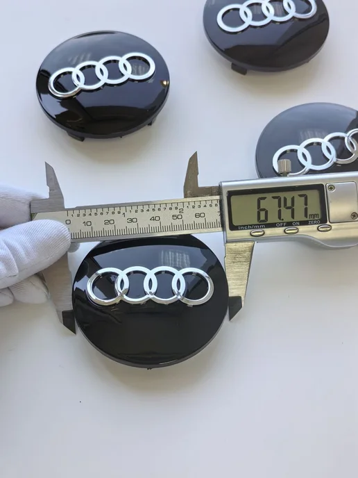 NalAuto Колпачки Audi 67 мм заглушки на литые диски, черный, фото 3