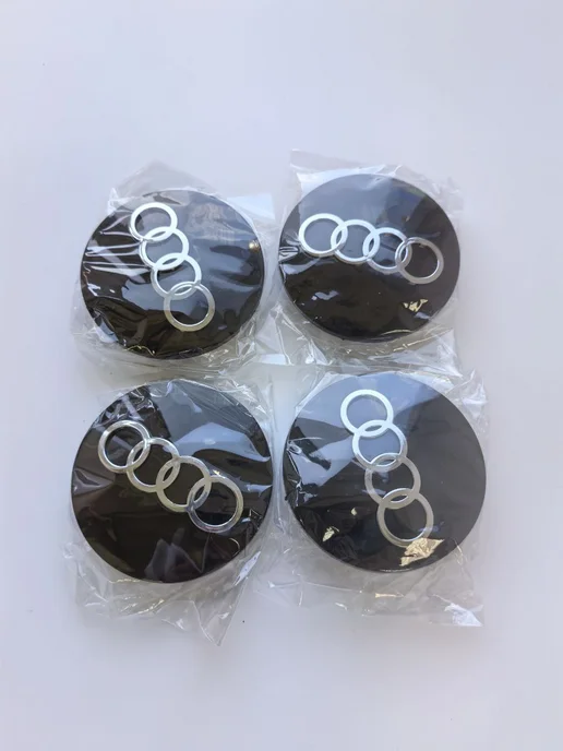 NalAuto Колпачки Audi 67 мм заглушки на литые диски, черный, фото 6