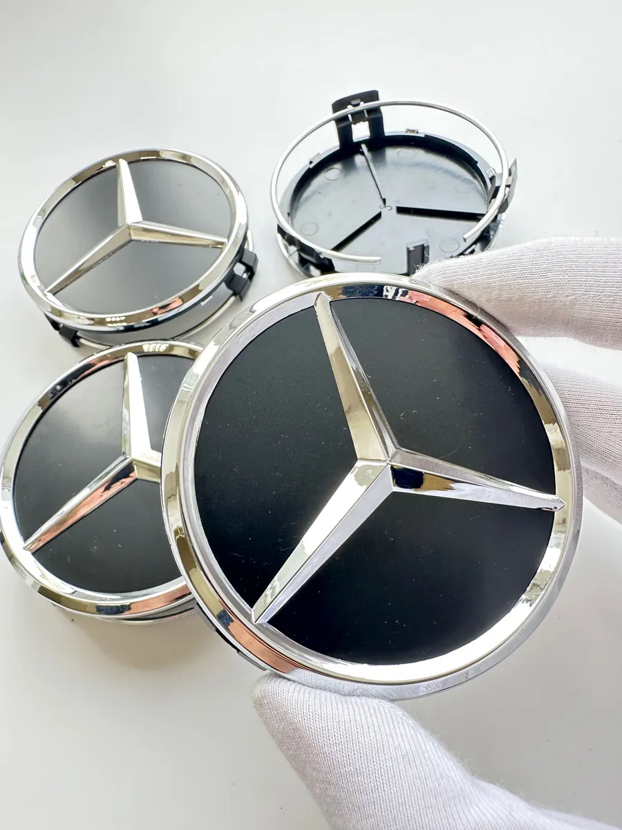Заглушки 75 мм колпачки на литые диски Mercedes