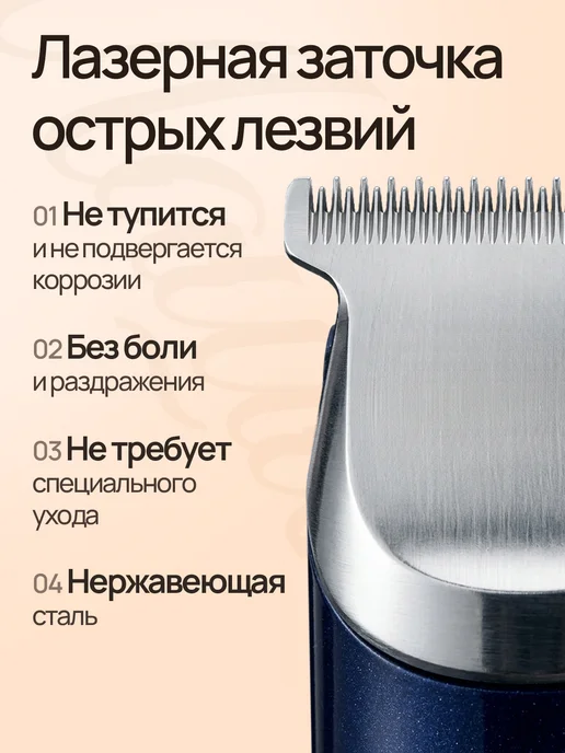HEFFNER Профессиональная машинка для стрижки волос мужская, синий, фото 5