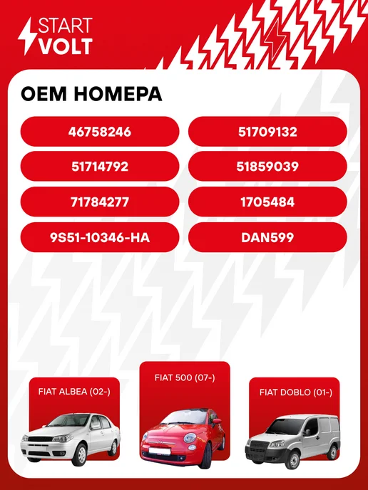 STARTVOLT Генератор для Fiat Albea 500 Doblo, вариант, фото 2