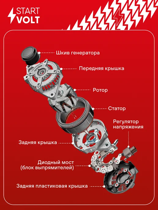 STARTVOLT Регулятор напряжения генератора Lexus RX Toyota Camry V30, вариант, фото 4
