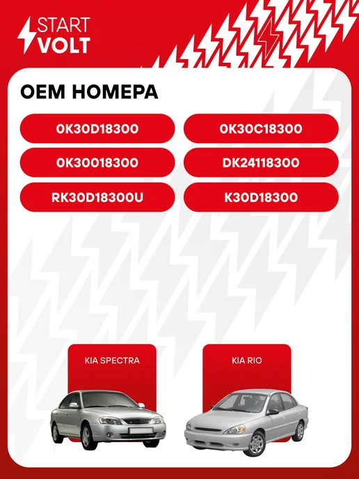 STARTVOLT Генератор для Kia Spectra Rio, вариант, фото 2