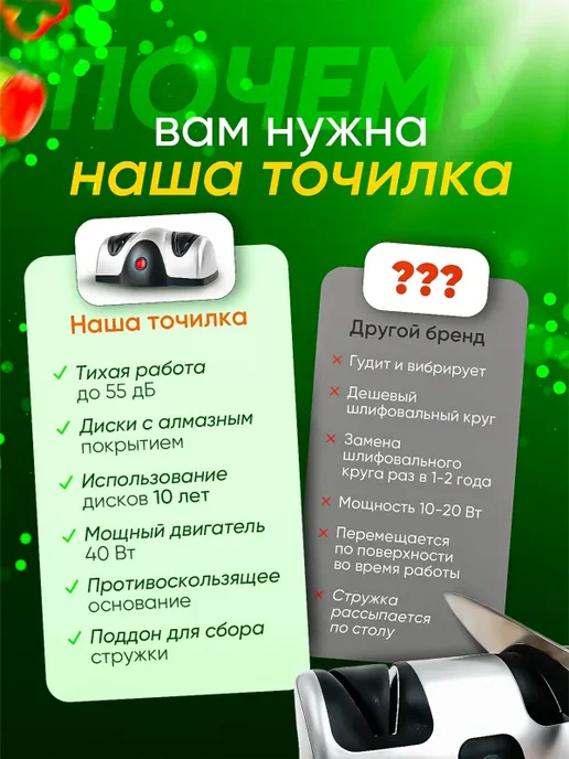 Электрическая точилка для ножей ножеточка, вариант, фото 8
