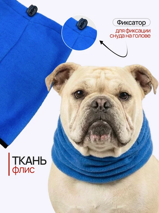 УШАСТИК Снуд для собак, синий, фото 2