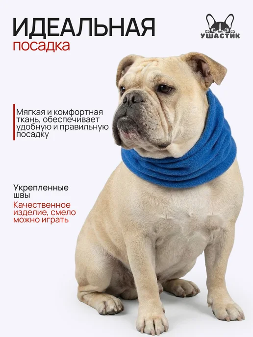 УШАСТИК Снуд для собак, синий, фото 3
