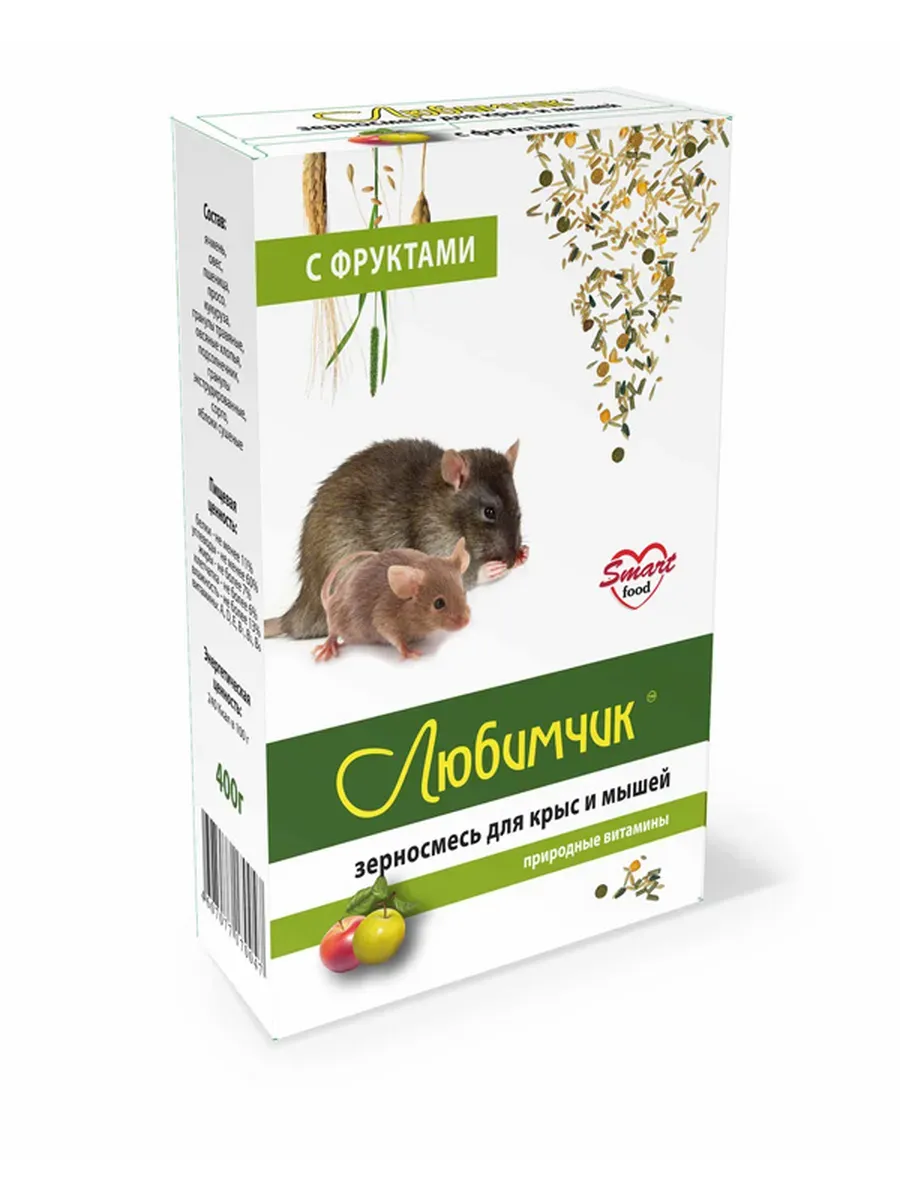 Полнорационный корм для крыс и мышей с фруктами 400 гр