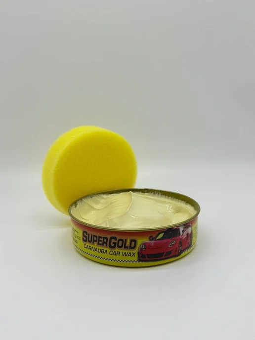 QwertyA14 Автомобильный воск ABRO Super Gold Carnauba, блеск до 12 мес, золотой, фото 2