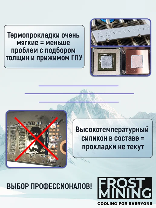 FrostMining Термопрокладка 0.3мм 15Вт 120*40мм Экстремал, 15 Вт, фото 2