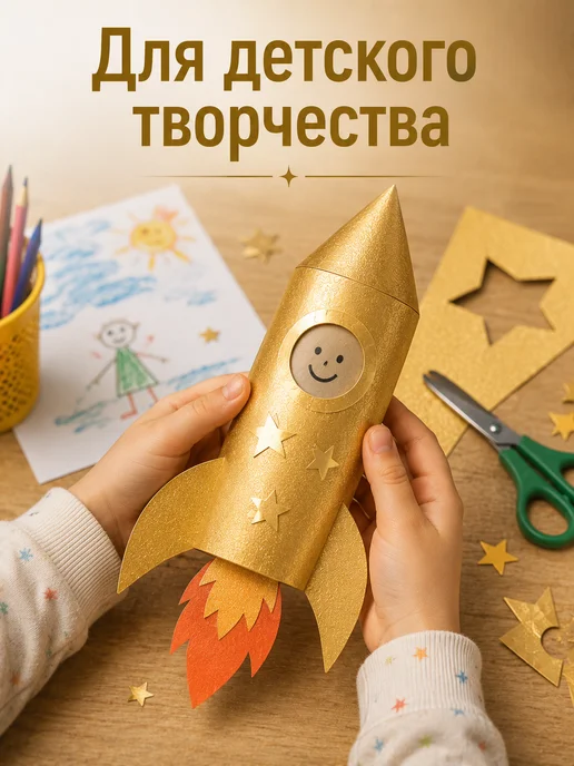 Берег Дизайнерский цветной картон плотный двусторонний, желтый, фото 6