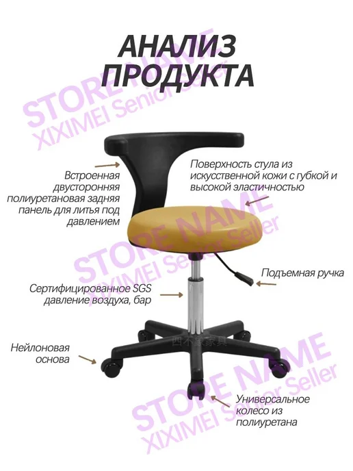 Офисное кресло, подходящее для стоматологии, зеленый, фото 3