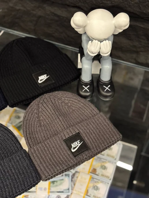 Шапка мужская зимняя Nike, серый, фото 7