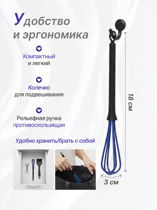 IHairProf Парикмахерский венчик для смешивания составов, синий, фото 2