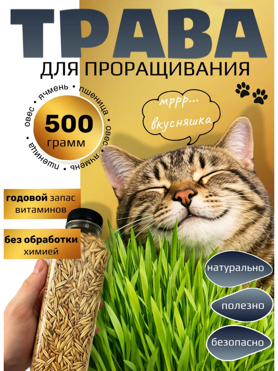 трава для кошек 500г
