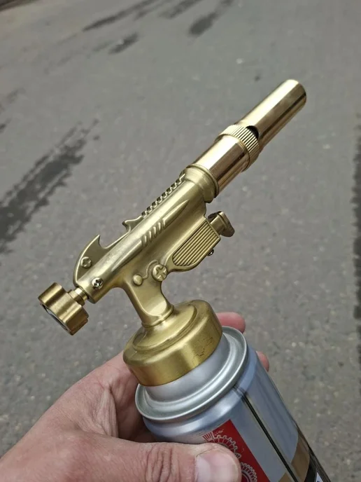 XXX1 Газовая горелка для баллона латунь с пьезоподжигом 01, вариант, фото 2
