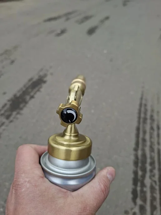 XXX1 Газовая горелка для баллона латунь с пьезоподжигом 01, вариант, фото 3