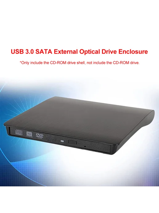 USB 3 0 SATA внешняя оптическая приставка DVD CD-RW черная, черный, фото 3