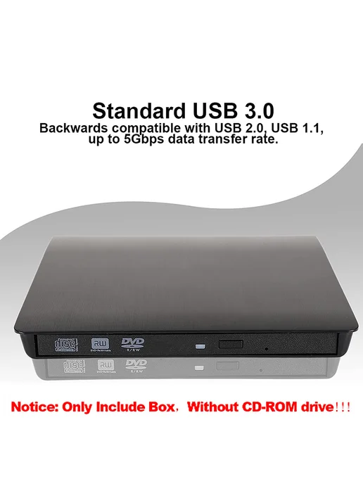 USB 3 0 SATA внешняя оптическая приставка DVD CD-RW черная, черный, фото 4
