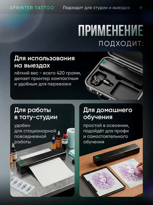 Маррс Трансферный принтер для тату Xprinter Tattoo Р84 Bluetooth, вариант, фото 6