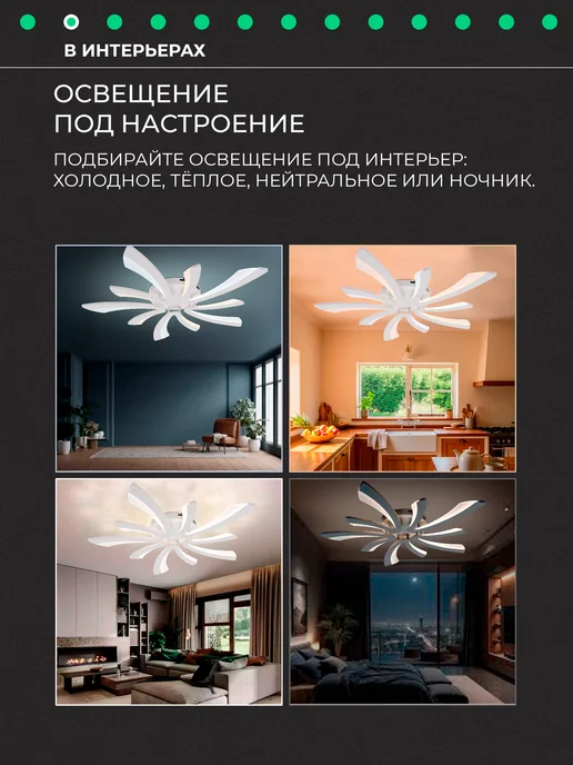 CBETЛO Люстра потолочная светодиодная, белый, фото 3