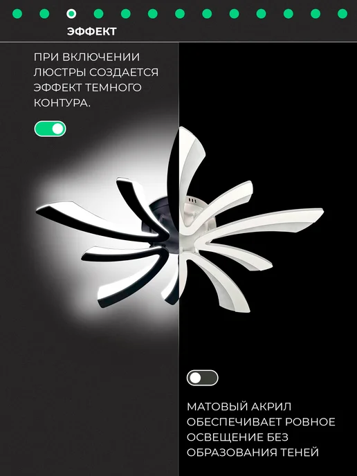 CBETЛO Люстра потолочная светодиодная, белый, фото 4