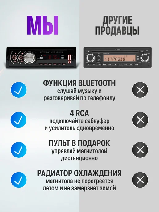 VINSELUS Магнитола для автомобиля 1 din pioneer с блютуз, вариант, фото 6