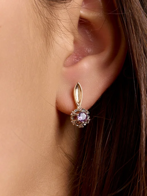 ZLATTO Комплект бижутерии серьги и кольцо цветы, вариант, фото 4