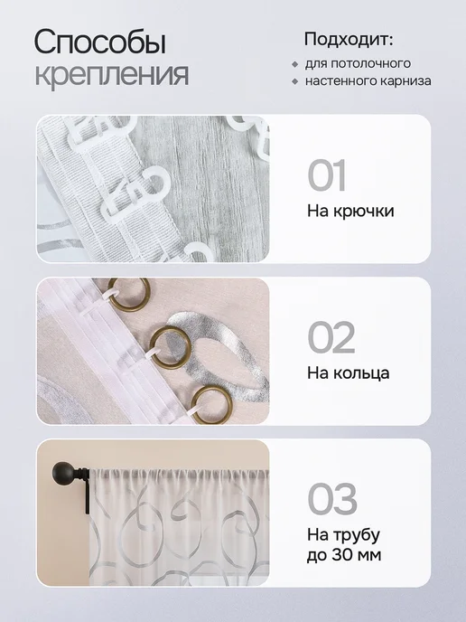 ЮМЕН Тюль под лен 200х200 в гостиную и спальню готовый, 200x250, фото 7