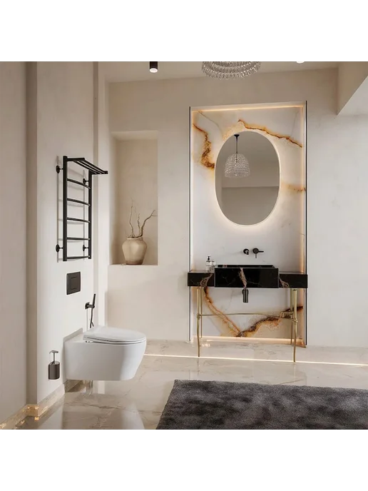 Azario Полотенцесушитель электрический Verona 500 800 AZ83879PG, серый, фото 4