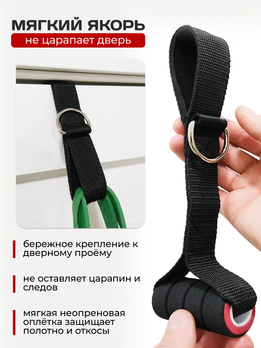 FIGHT BALL Дверной фиксатор для эспандера якорь универсальный, черный, фото 6